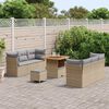 vidaXL Ensemble de canap&eacute; de jardin 9 pcs Beige et Gris clair