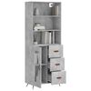 vidaXL Buffet haut Gris b&eacute;ton 69,5x34x180 cm Bois d'ing&eacute;nierie