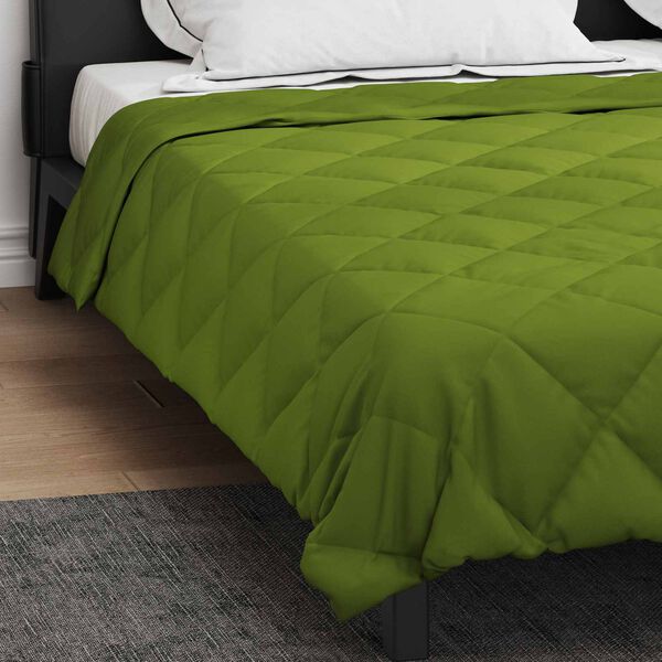 vidaXL Duvet complet toute l'ann&eacute;e Vert 220 x 240 cm Microfibre