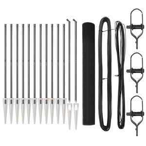 vidaXL Cl&ocirc;ture en fil soud&eacute; avec pointes 25 x 1,4 m Gris Maille