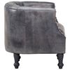 vidaXL Chaise cabriolet Gris 62x58x65 cm Cuir v&eacute;ritable