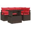 vidaXL Ensemble de canap&eacute; de jardin 5 pc Marron Poly rotin