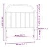 vidaXL T&ecirc;te de lit de remplacement m&eacute;tal blanc 90 cm