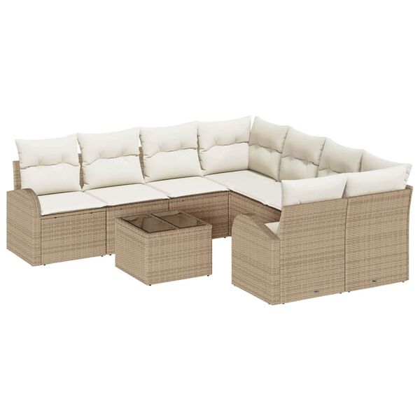vidaXL Ensemble de canap&eacute; de jardin Beige 55 x 55 x 37 cm polyrotin