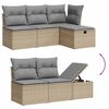 vidaXL Salon de jardin avec coussins 5pcs m&eacute;lange beige r&eacute;sine tress&eacute;e