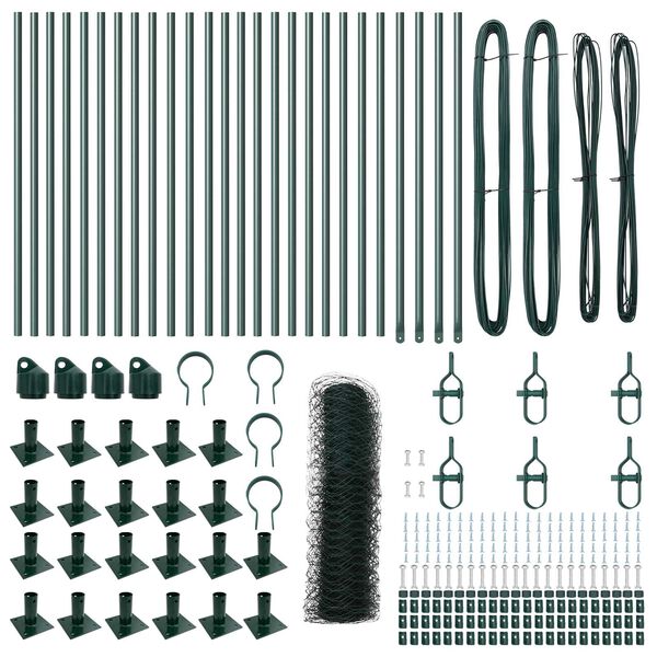 vidaXL Poteau de cl&ocirc;ture. Vert 50 x 0,8 m (maillage 36 mm)
