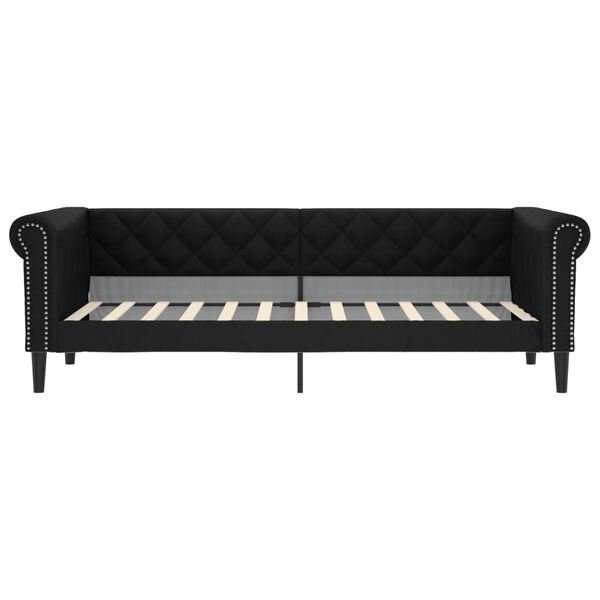 vidaXL Lit de jour sans matelas noir 100x200 cm similicuir