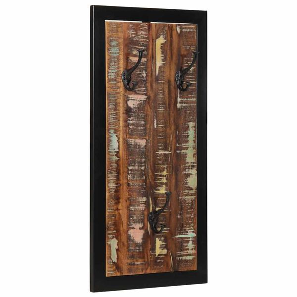 vidaXL Porte-manteau multicolore 40x2x80 cm bois massif r&eacute;cup&eacute;ration