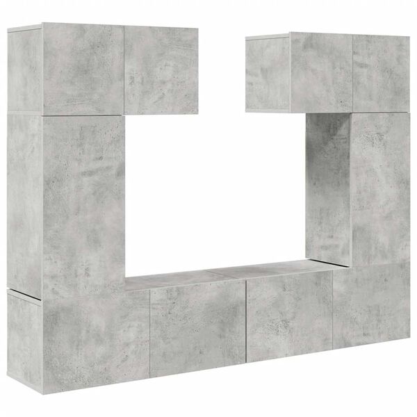 vidaXL Ensemble de meuble TV 6 pcs Gris b&eacute;ton Bois d'ing&eacute;nierie