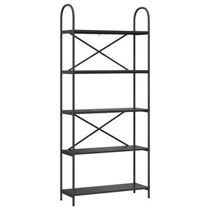 vidaXL &Eacute;tag&egrave;re 5 niveaux 80 x 30 x 183 cm Bois d'ing&eacute;nierie Ch&ecirc;ne noir
