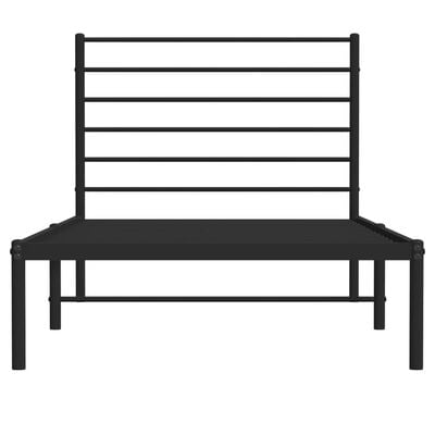 vidaXL Cadre de lit métal sans matelas avec tête de lit noir 100x200cm