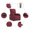 vidaXL Fauteuil inclinable de massage &eacute;lectrique Rouge bordeaux Tissu