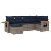 vidaXL Salon de jardin 6 pcs avec coussins gris r&eacute;sine tress&eacute;e