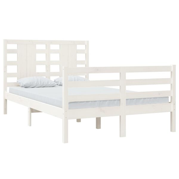 vidaXL Cadre de lit sans matelas blanc 120x200 cm bois de pin massif