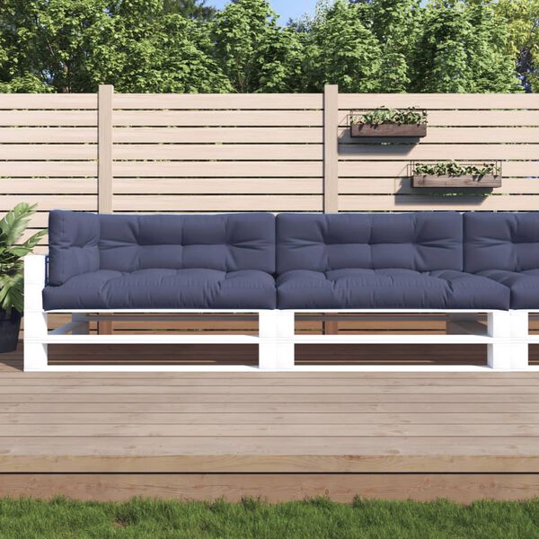 vidaXL Coussins palette lot de 5 tissu bleu marine