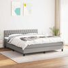 vidaXL Sommier &agrave; lattes de lit avec matelas Gris clair 180x200cm Tissu