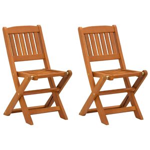 vidaXL Chaises pliantes pour enfants, lot de 2, en bois d'eucalyptus massif