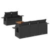vidaXL Salon de jardin 6 pcs avec coussins noir r&eacute;sine tress&eacute;e