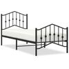 vidaXL Cadre de lit m&eacute;tal sans matelas avec pied de lit noir 90x190 cm
