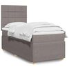 vidaXL Sommier &agrave; lattes de lit avec matelas Taupe 90x200 cm Tissu