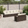 vidaXL Salon de jardin 8 pcs avec coussins marron r&eacute;sine tress&eacute;e