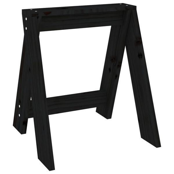 vidaXL Tabourets lot de 2 noir 40x40x45 cm bois massif de pin
