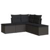 vidaXL Salon de jardin 5 pcs avec coussins noir r&eacute;sine tress&eacute;e