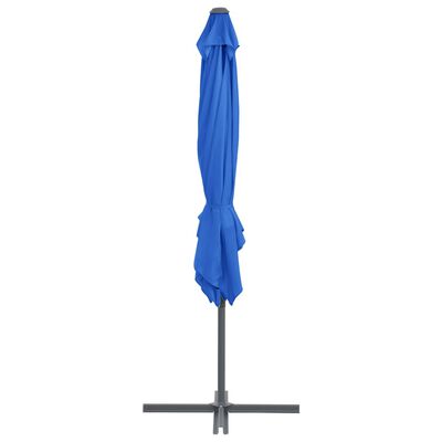 vidaXL Parasol de jardin en porte-à-faux avec mât en acier bleu azuré