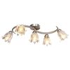 vidaXL Plafonnier et abat-jour verre transparent 5 ampoules E14 Tulipe