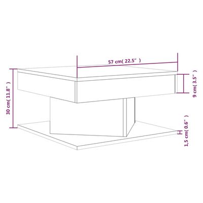 vidaXL Table basse Chêne fumé 57x57x30 cm Bois d'ingénierie