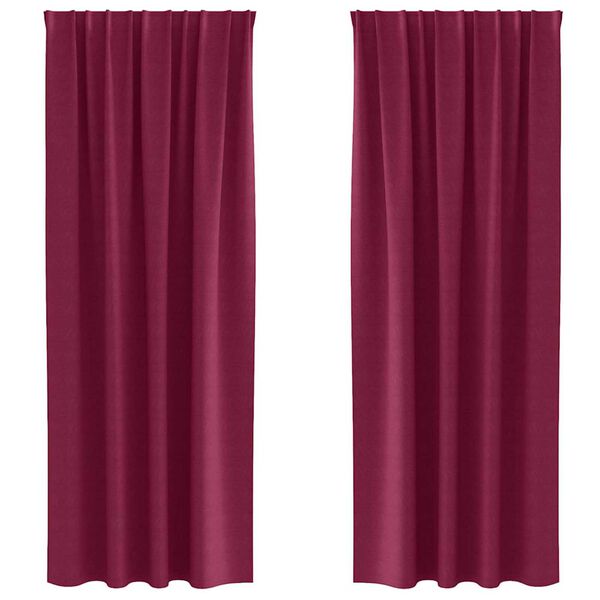 vidaXL Rideaux occultants avec anneaux 2 pcs Bordeaux 245 x 140 cm