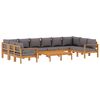 vidaXL Salon de jardin avec coussins 8 pcs bois massif d'acacia