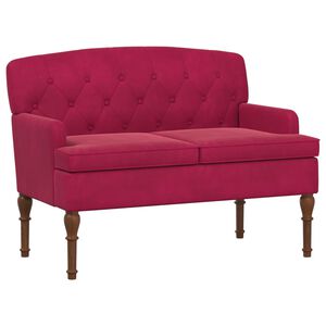 vidaXL Canap&eacute; love seat avec capitonnage en boutons Bordeaux Velours