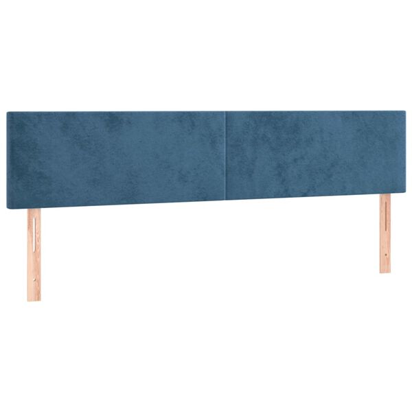 vidaXL T&ecirc;te de lit &agrave; LED Bleu fonc&eacute; 180x5x78/88 cm Velours