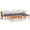 vidaXL Salon de jardin 6 pcs avec coussins Bois d'acacia solide