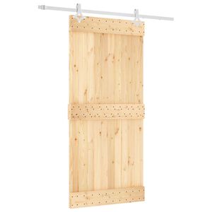 vidaXL Porte coulissante Naturel et Blanc 95 x 210 cm