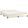 vidaXL Cadre de lit avec t&ecirc;te de lit sans matelas cr&egrave;me 180x200 cm
