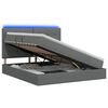 vidaXL Lit de rangement LED avec matelas Gris fonc&eacute; 160 x 200 cm Tissu