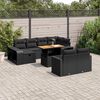 vidaXL Salon de jardin 11 pcs avec coussins noir r&eacute;sine tress&eacute;e