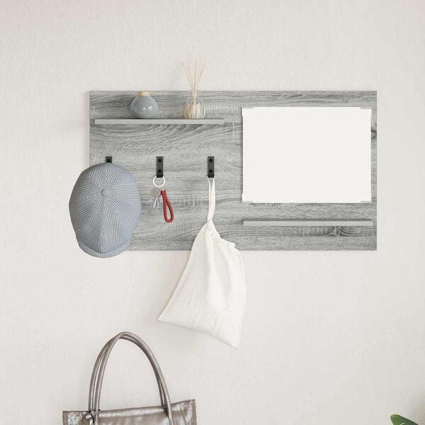 vidaXL Porte-manteau mural avec étagère Sonoma gris 90 x 10 x 50 cm