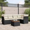 vidaXL Salon de jardin 6 pcs avec coussins noir r&eacute;sine tress&eacute;e
