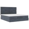 vidaXL Cadre de lit ottoman avec matelas gris fonc&eacute; 200x200 cm velours