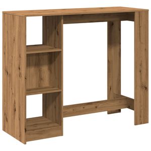 vidaXL Table de bar avec &eacute;tag&egrave;re ch&ecirc;ne artisanal bois d'ing&eacute;nierie