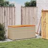 vidaXL Boîte de rangement de jardin beige résine tressée bois d'acacia