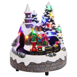 vidaXL D&eacute;cor de table de No&euml;l 16 x 16 x 19 cm R&eacute;sine Multicolore