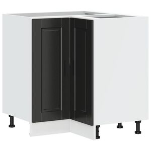 vidaXL Armoire d'angle de cuisine Porto noir bois d'ing&eacute;nierie