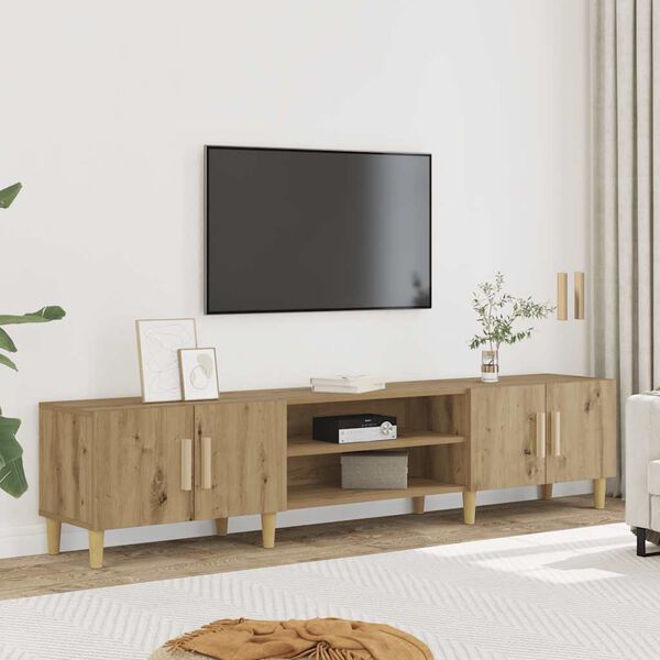vidaXL Meuble TV ch&ecirc;ne artisanal 180x31,5x40 cm bois d'ing&eacute;nierie