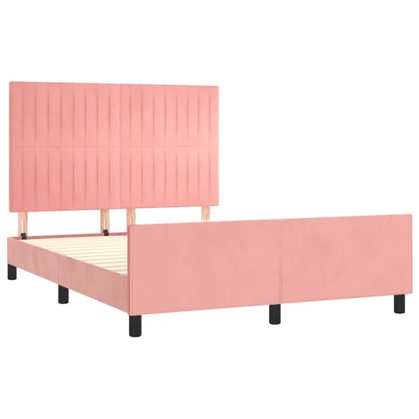 vidaXL Cadre de lit sans matelas rose 140x190 cm velours
