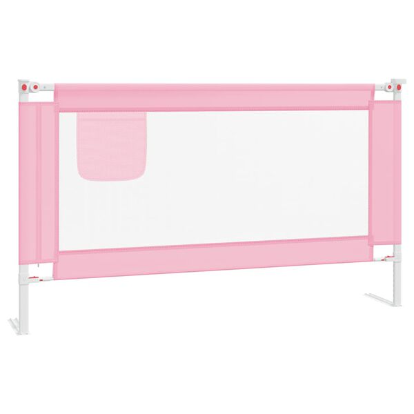 vidaXL Barri&egrave;re de s&eacute;curit&eacute; de lit d'enfant Rose 140x25 cm Tissu