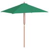 vidaXL Parasol d'ext&eacute;rieur avec m&acirc;t en bois 150x200 cm vert